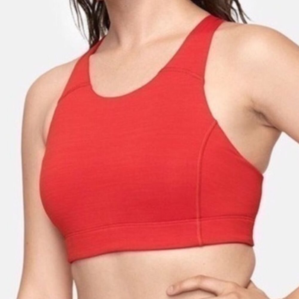 Outdoor Voices TechSweat Key Sports Bra Scarlet Red Stretch Support Pockets XS